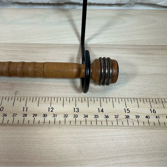 Folk Art Wrought Iron Hearts Paper Towel Holder with Wood Dowel - Picture 2 of 5